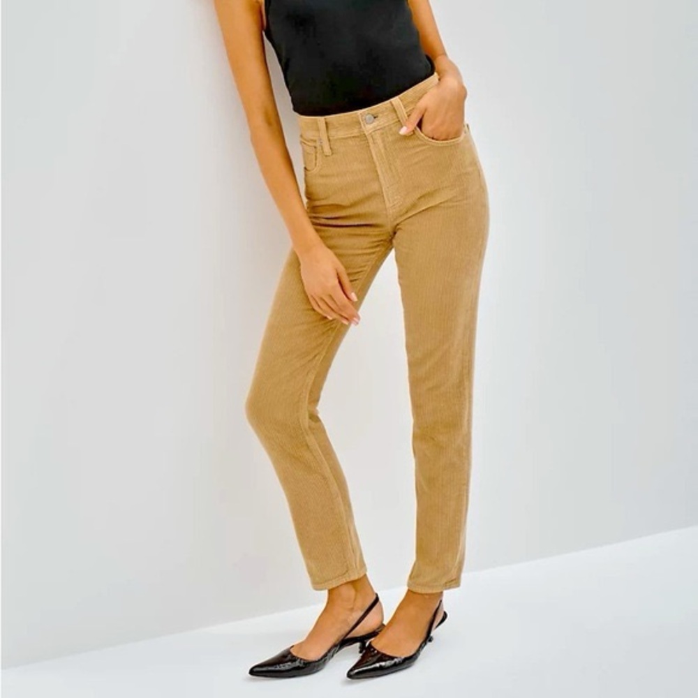 Denim Forum Corduroy Yoke High Rise Slim Pants Size 32W